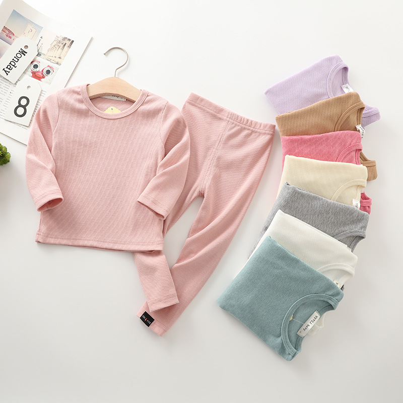 Girls Ribbed Fitted Pajamas Set