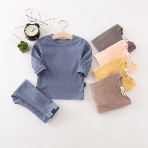Girls Ribbed Fitted Pajamas Set