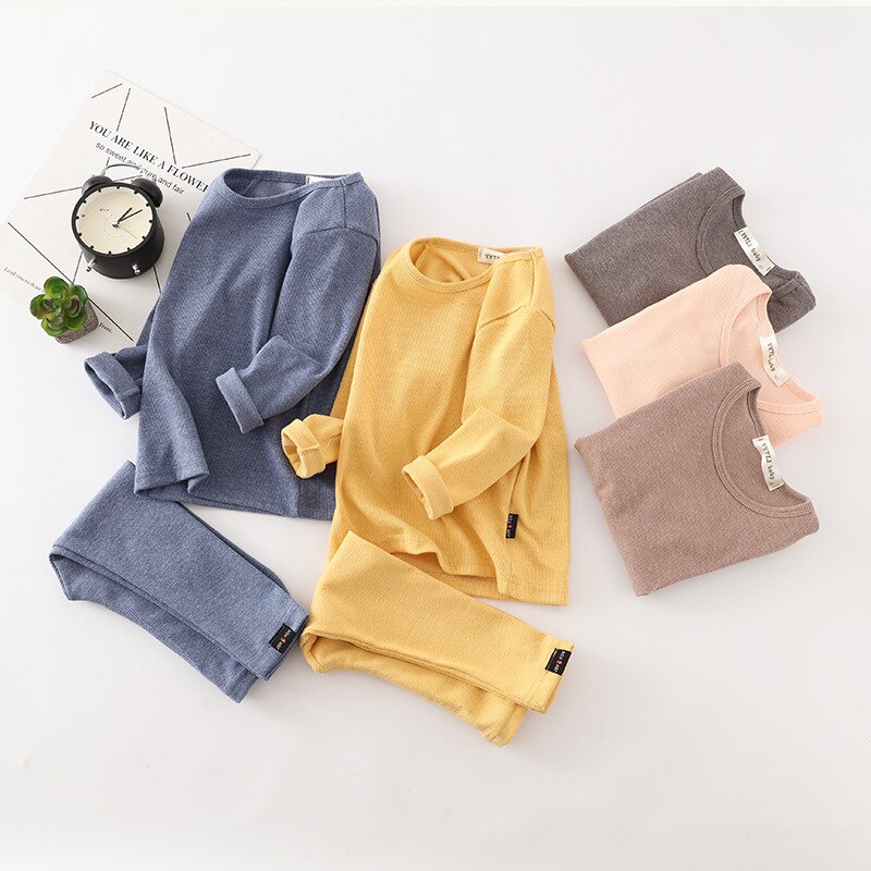 Girls Ribbed Fitted Pajamas Set