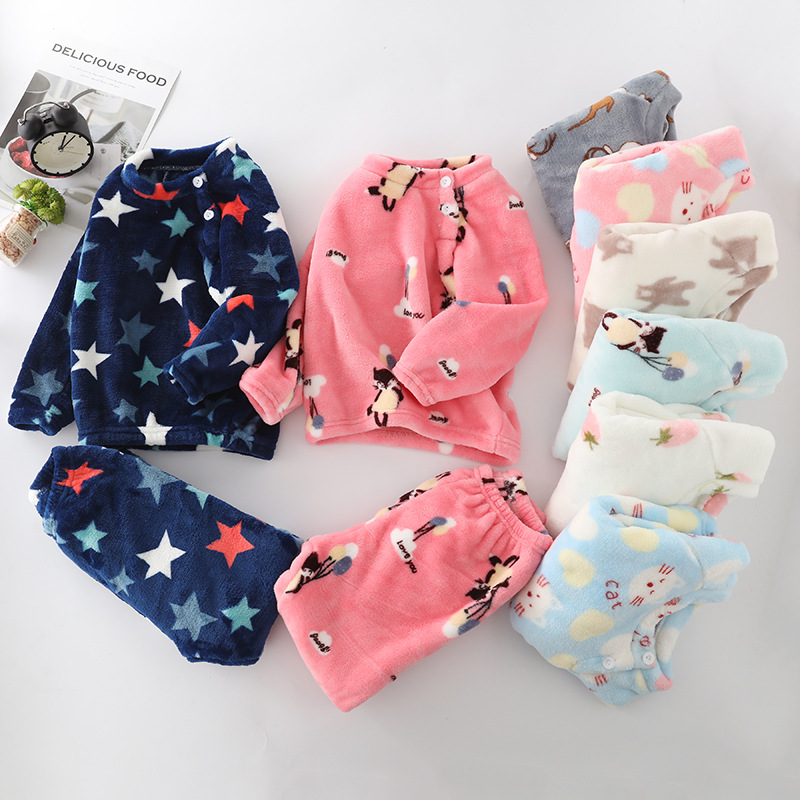 Winter Warm Girls Pajamas Set